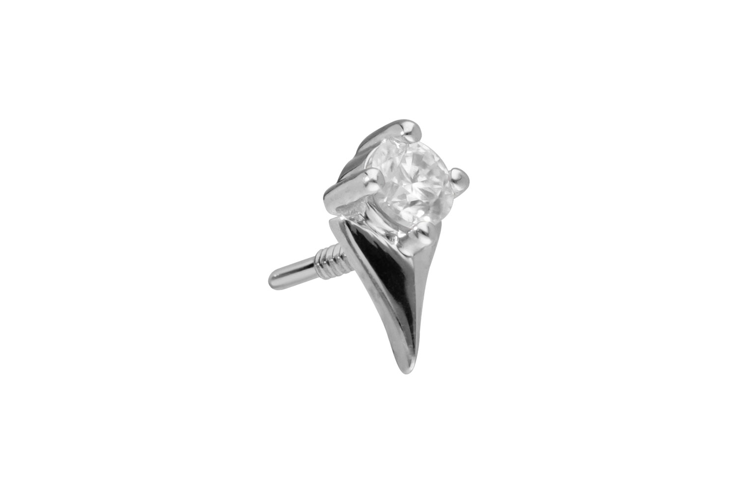 14 Karat Gold Schraubaufsatz mit Außengewinde MOISSANIT + PFEILSPITZE von Piercingline